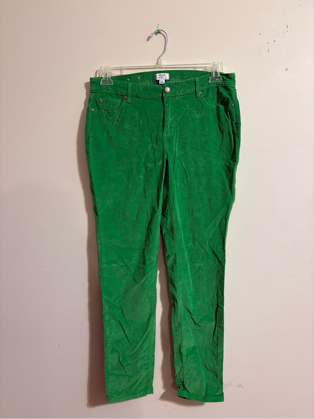 Crown & Ivy green corduroy pants size 10 cotton